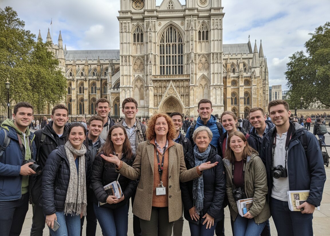 Tour group at Westminster Abbey